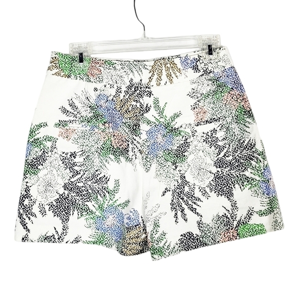 ZARA textured floral print shorts with self tie - Picture 2 of 5